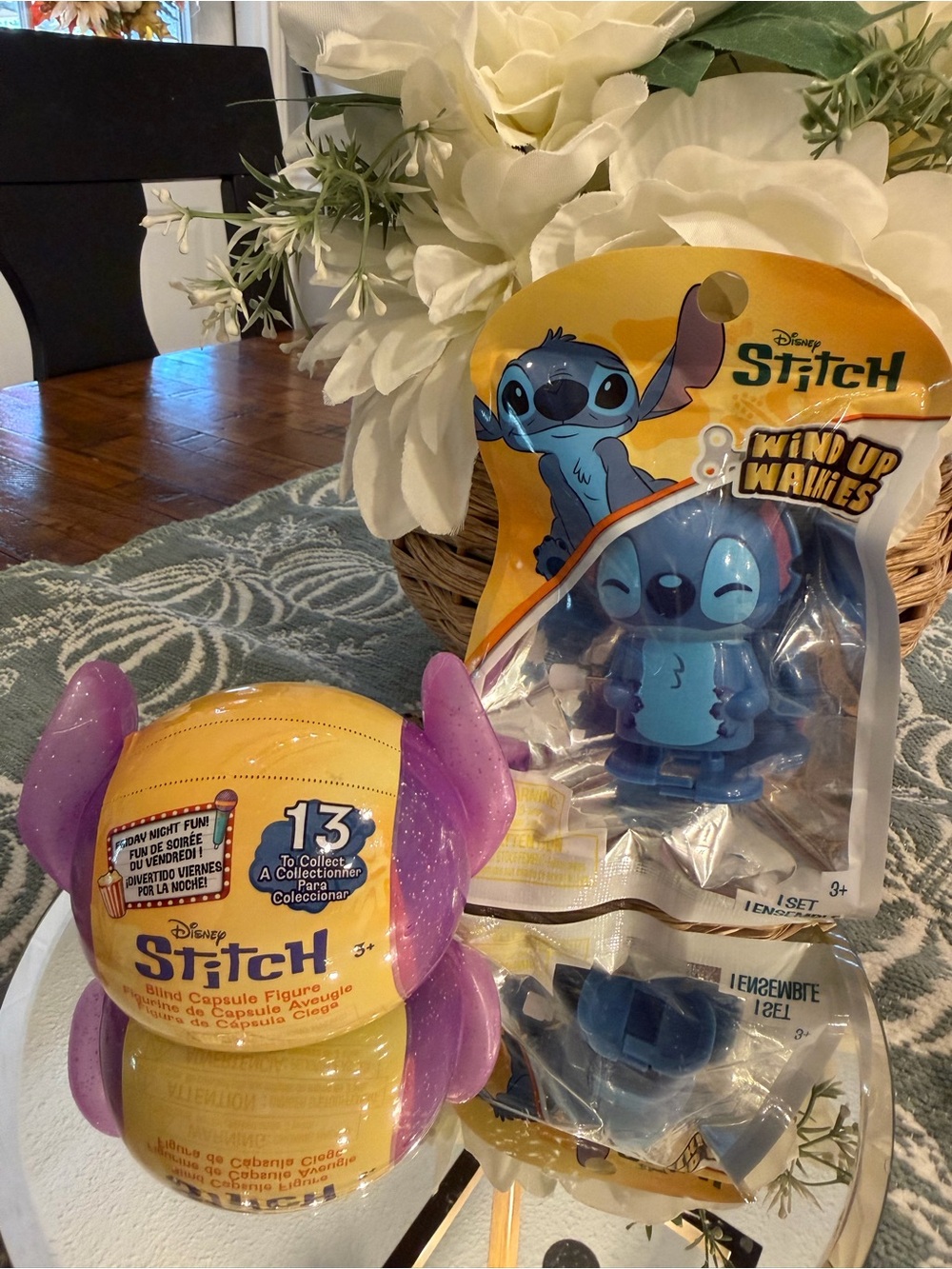 Stitch blind capsule figure and wind up walkies